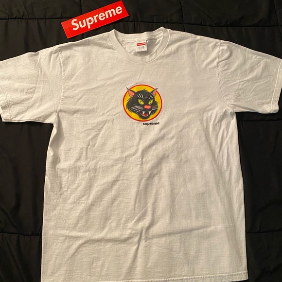 supreme black cat shirt